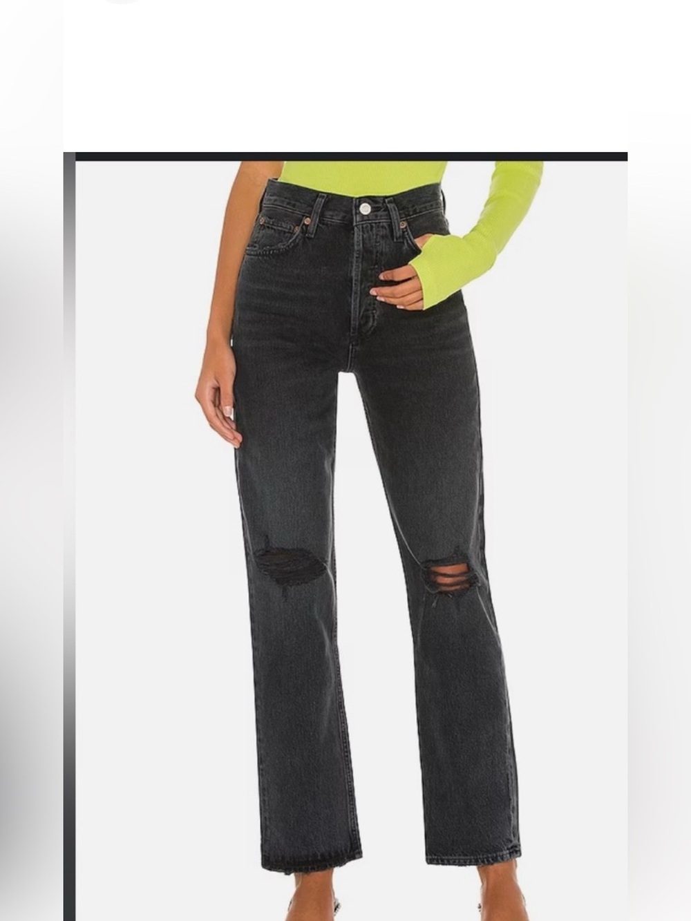 Agolde 90s pinch waist Distressed Straight-Leg Jeans